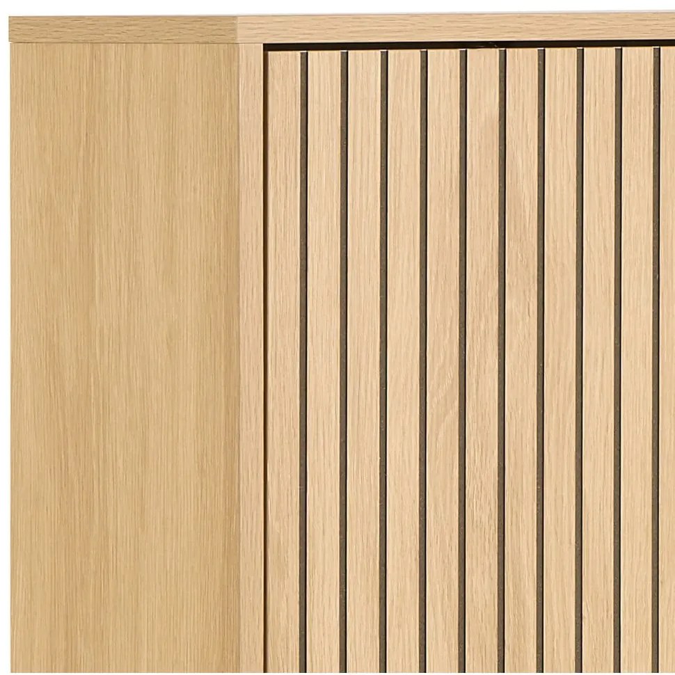 Pantofar în culoare naturală cu deschidere înclinată cu aspect de lemn de stejar 72x140x25 cm Albany – Actona