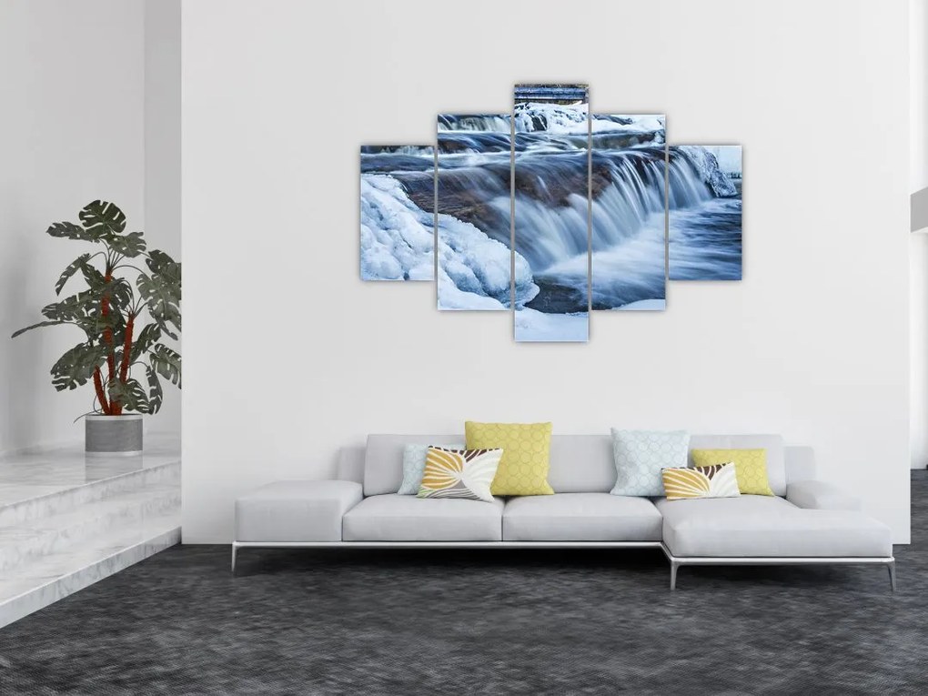 Tablou - Râu iarna (150x105 cm)