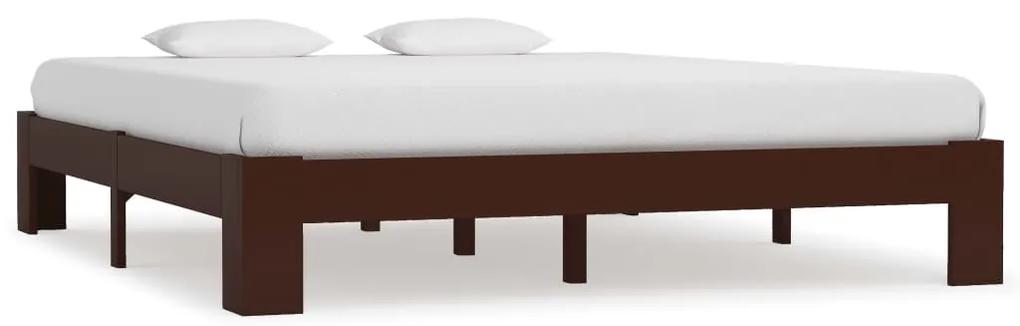 283303 vidaXL Cadru de pat, maro închis, 180 x 200 cm, lemn masiv de pin