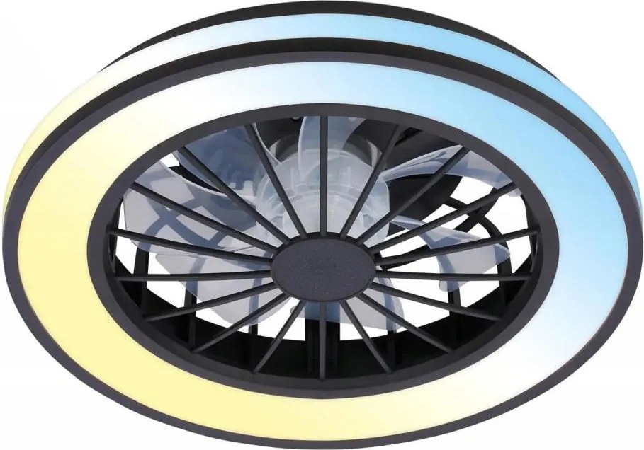 Brilo - Ventilator de tavan LED dimabil VENTURO LED/24W/230V 3000-6500K negru+telecomandă