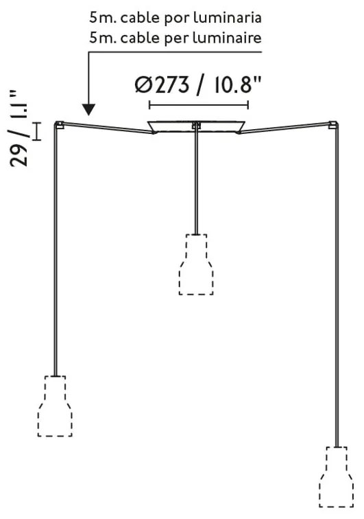 Lustra cu 3 pendule metal TATAWIN S alba