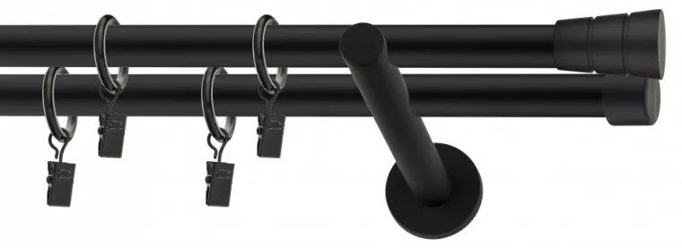 Galerie dubla BASIC PICIOR UNIVERSAL ,prindere perete 19/19 NEGRU (Alege marime: 400 cm)