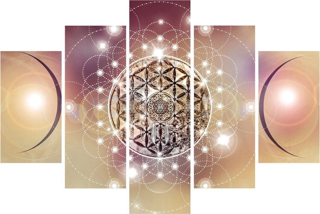 Tablou - Mandala cu elemente (150x105 cm)
