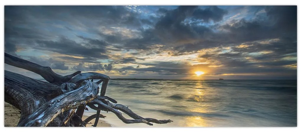 Tablou cu marea în apus de soare (120x50 cm)
