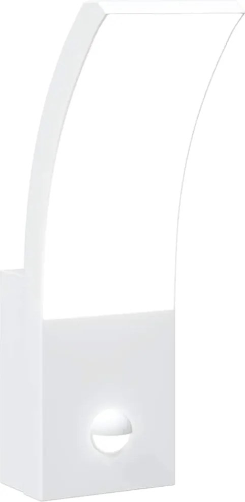vidaXL Lampă exterioară de perete cu LED/senzor, alb, aluminiu turnat