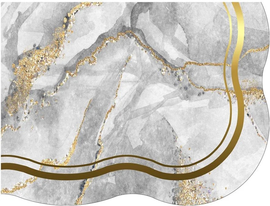 Covorașe de baie gri/aurii 2 buc. 60x100 cm – Foutastic