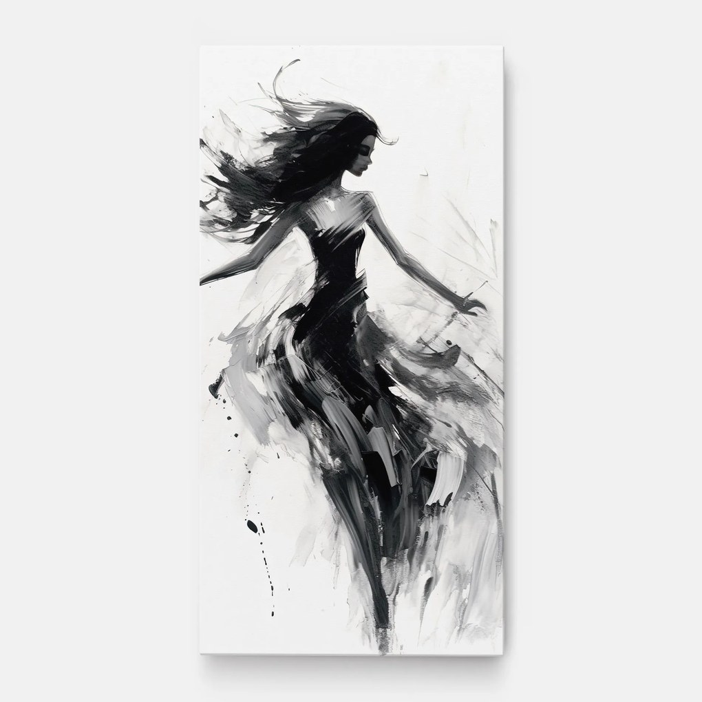 Tablou Canvas, 100x200cm, Dormitor si Living, Femei, Siluete, Black Ink Woman
