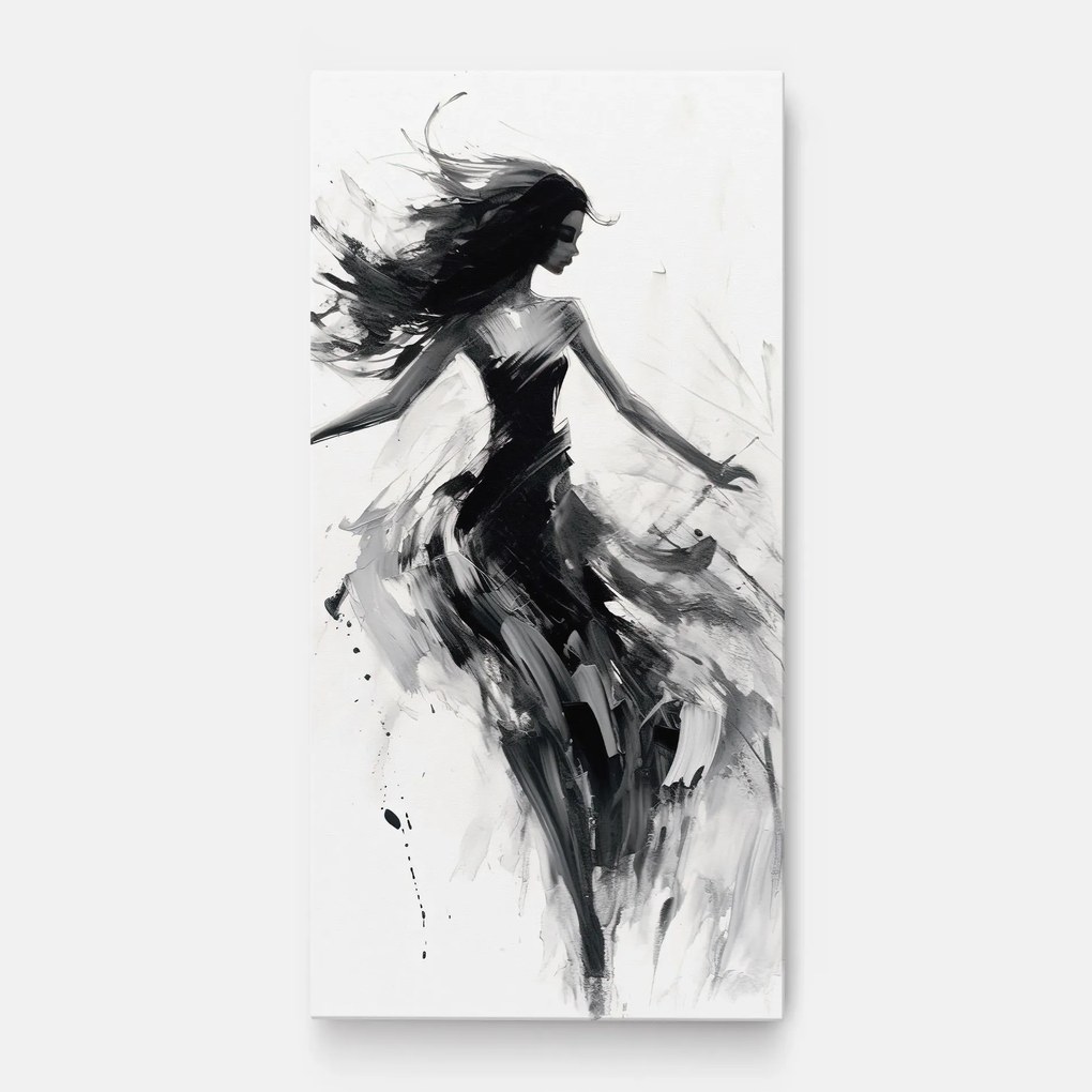 Tablou Canvas, 80x160cm, Dormitor si Living, Femei, Siluete, Black Ink Woman
