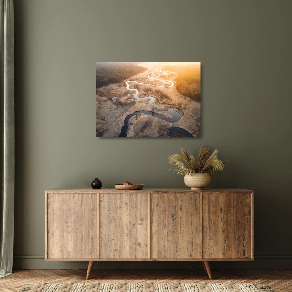 Tablou pe sticlă - Răsărit la Meander (70x50 cm)