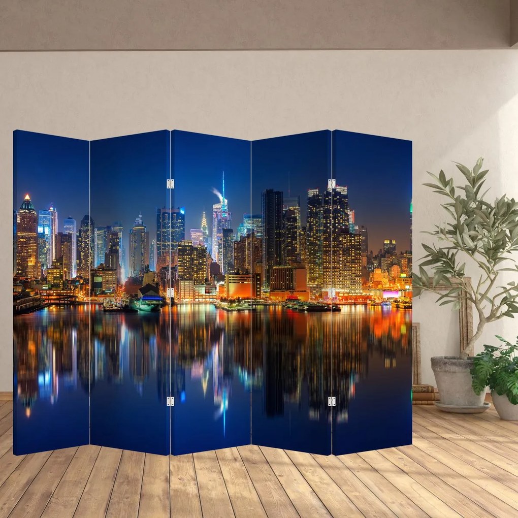 Paravan - Manhattan noaptea (210x170 cm)