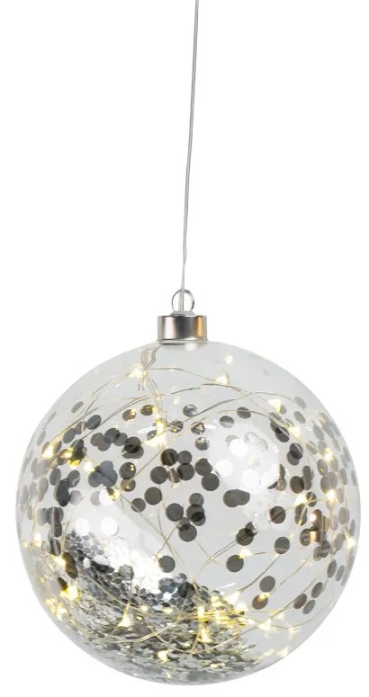 Räder Ornament mare din sticla LED cu confetti