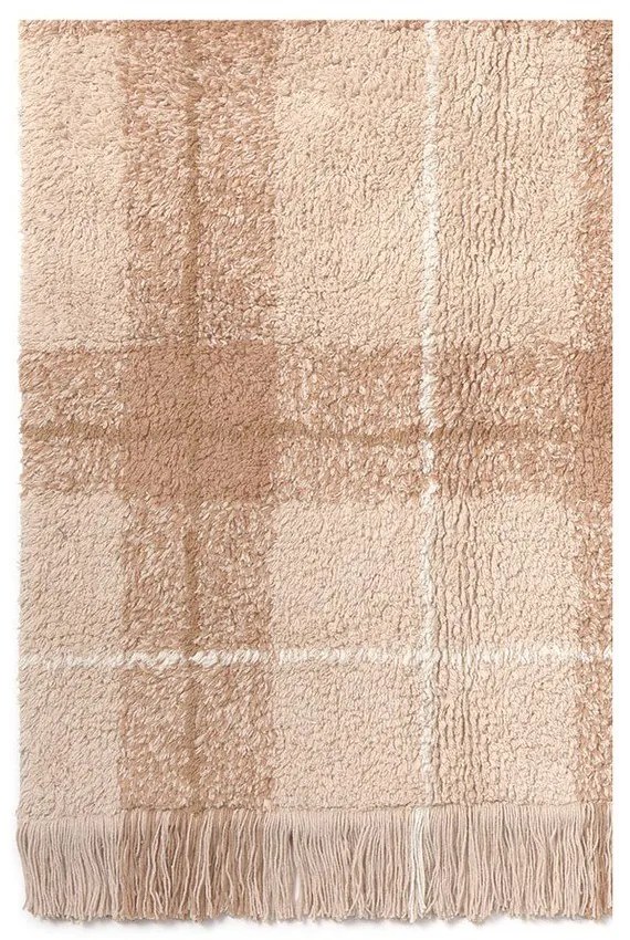 Covor roz deschis lavabil, țesut manual din bumbac 90x120 cm Tartan Rose – Lorena Canals