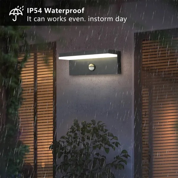 Brilagi-LED Aplica de perete exterior cu senzor TESSI LED/10W/230V antracit IP54