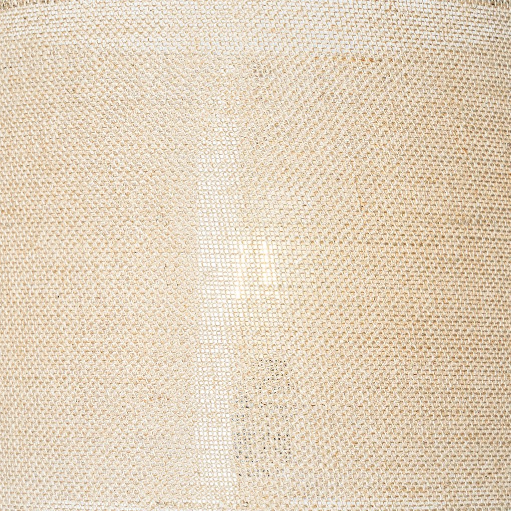 Lampă de podea rustică din lemn cu abajur din in natural 32 cm - Mels