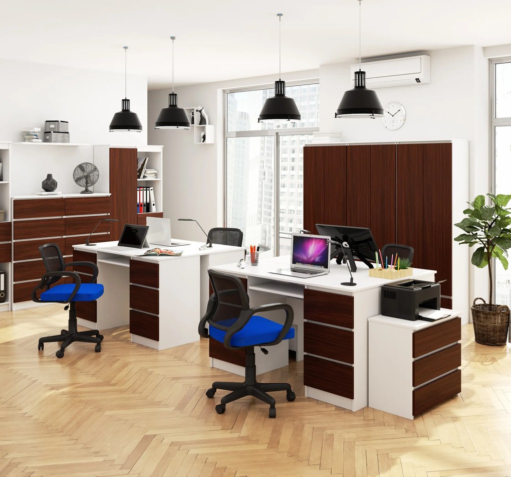 Masă PC Behati (Alb + wenge). 1069461
