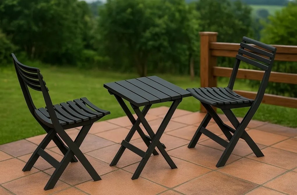 Set mobilier de balcon Duramax 3 piese, antracit