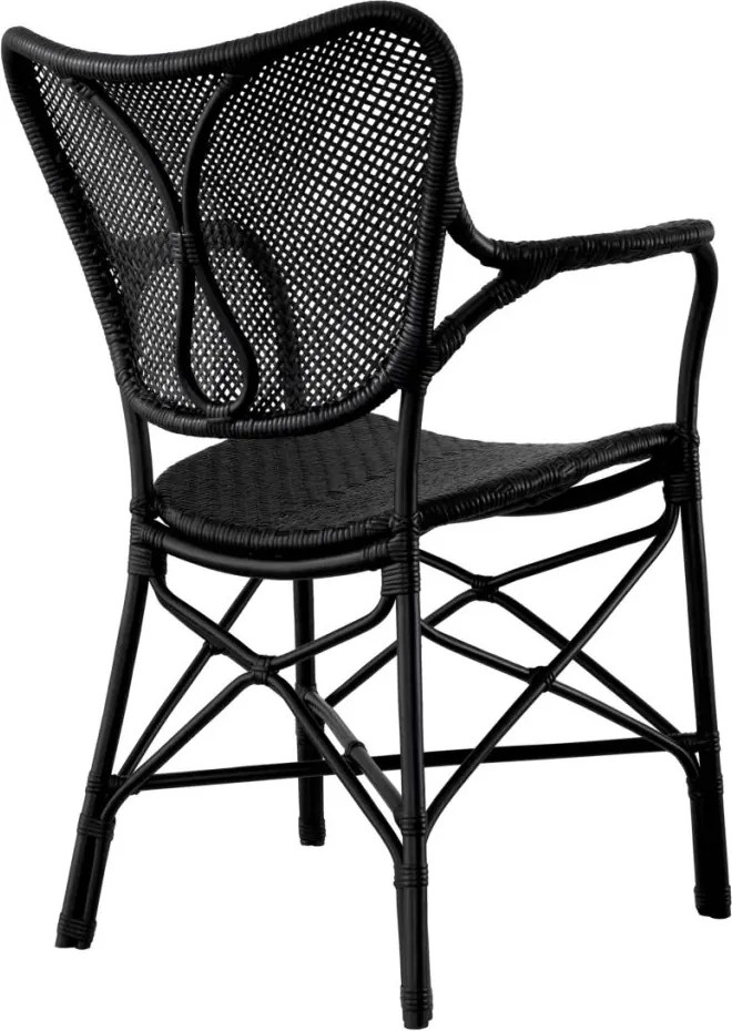 Scaun cu brate din ratan design LUX, Colony negru