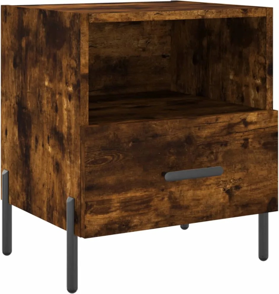 vidaXL Noptieră, stejar fumuriu, 40x35x47,5 cm, lemn compozit