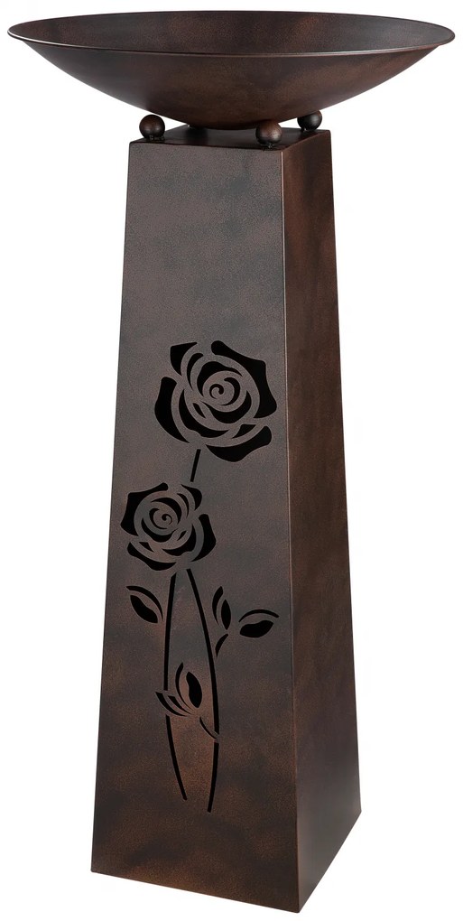 Suport flori Roses, metal, maro, 102x50 cm