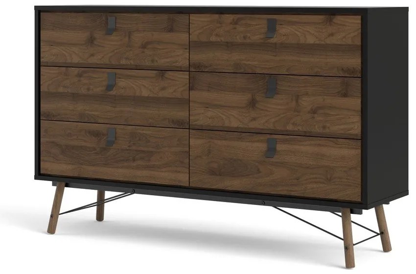 Comodă Tvilum Ry, 150x95 cm, maro închis-negru