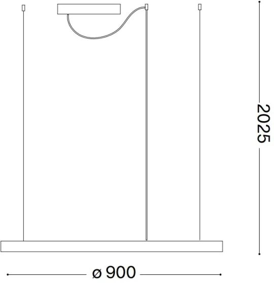 Ideal Lux - Lustru LED suspendat pe cablu ORACLE SLIM LED/53W/230V 2700K Ø 90 cm alb