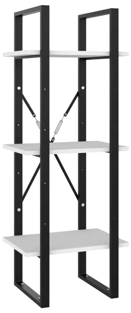 vidaXL Bibliotecă cu 3 rafturi, alb, 40x30x105 cm, PAL