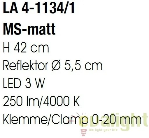 Lampa LED cu clips design modern Mira LA 4-1134/1 Patina OR