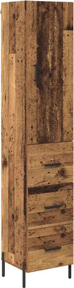 vidaXL Bufet cu sertar Lemn Vechi 34,5 x 34 x 180 cm Lemn compozit