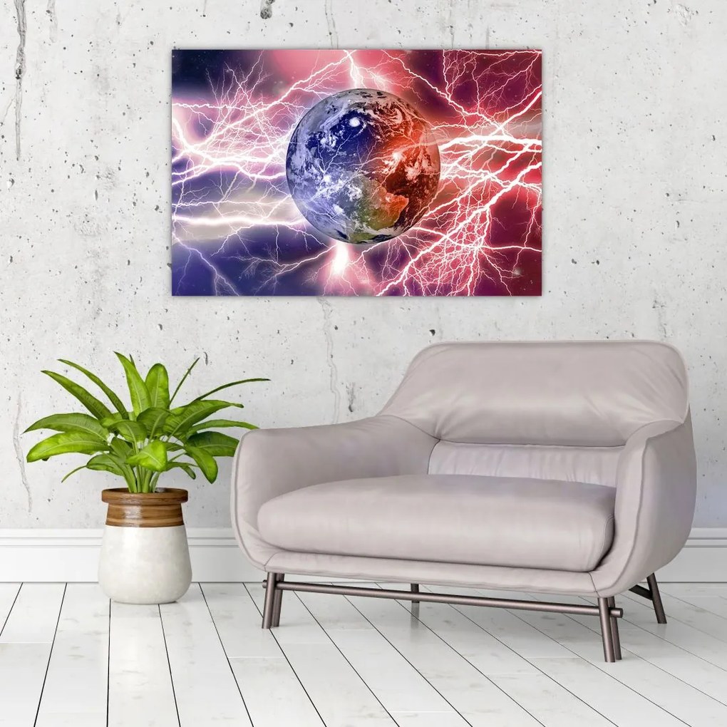 Tablou - Globul pământen în curenți (90x60 cm)