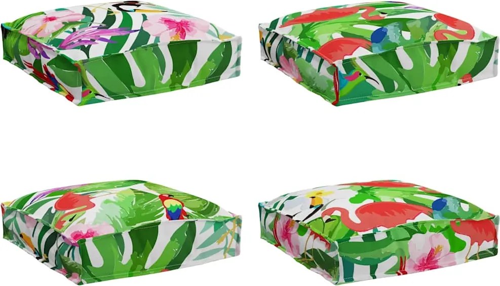 vidaXL Pernă Floral 4 pcs Multicolour 40 x 40 x 8 cm Material Oxford