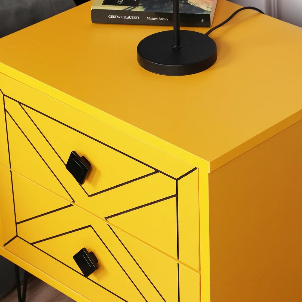 Măsuță de noptieră Luna Yellow
