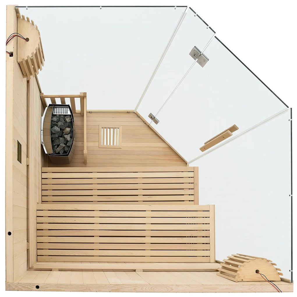 Tradičná saunová kabína / fínska sauna Espoo150 Premium - 150 x 150 cm 6 kW