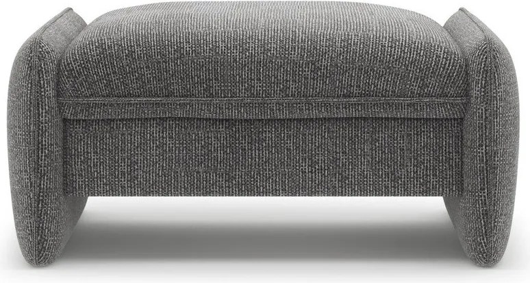 Taburet gri închis cu tapițerie din chenille Georgia – Micadoni