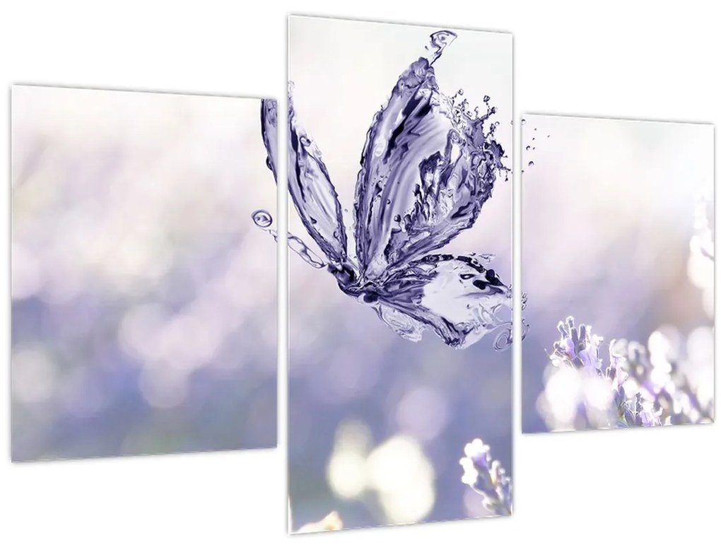 Tablou - Fluture și lavandă (90x60 cm)