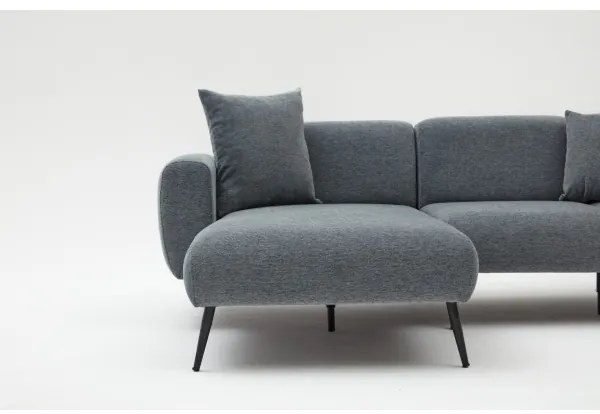 Colțar în L PISA, gri, cu șezut pe partea stângă