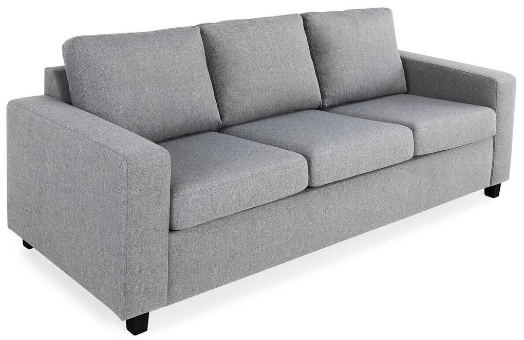Canapea Scandinavian Choice C172Numărul de locuri: 3, Gri deschis, Negru, 214x88x86cm, Tapiterie, Picioare: Plastic