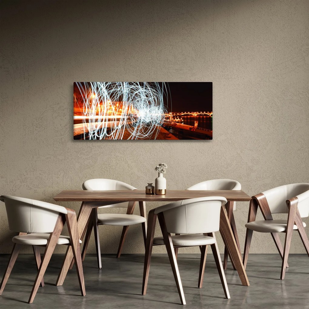 Tablou cu valuri de lumini (120x50 cm)