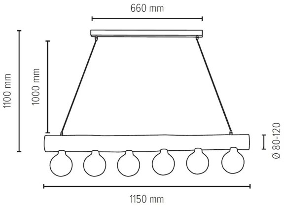 Lustră pe cablu Spot-Light 69870604 TRABO 6xE27/60W/230V