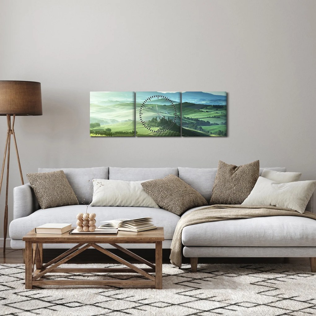 Tablou - Toscana, Italia (cu ceas) (90x30 cm)