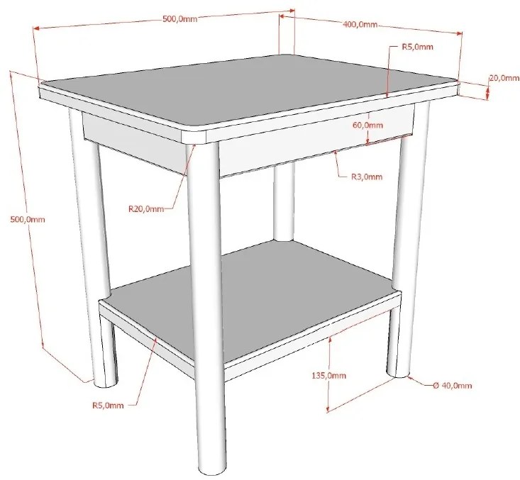 Pat dublu OLIVE, 180 x 200 cm, cu tăblie rotunjită din rattan și aspect lemn de stejar, design modern, fără somieră inclusă, cu noptieră cu două