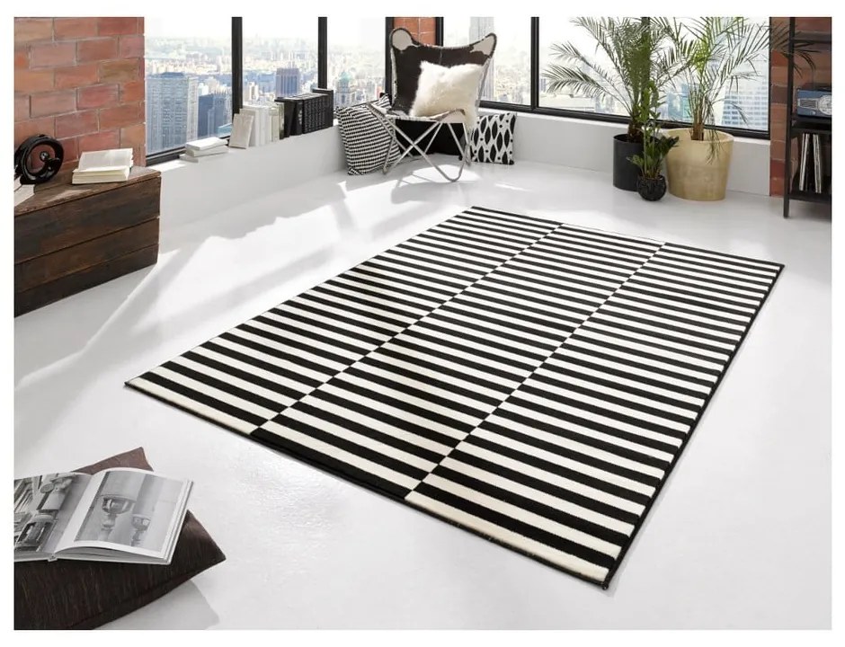 Covor Hanse Home Gloria Panel, 80x150 cm, negru-alb