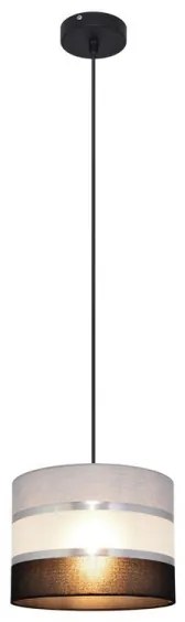 Lustră pe cablu HELEN 1xE27/15W/230V d. 20 cm neagră/gri/argintie