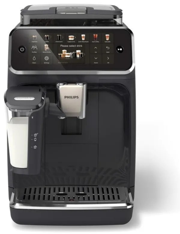 Espressor automat Philips EP5541/50 5500 LatteGo, 1500W, 15 bar, 1,8 L, Rasnita ceramica cu 12 treote, TFT, AquaClean, SilentBrew, AromaExtract, ExtraShot, Negru