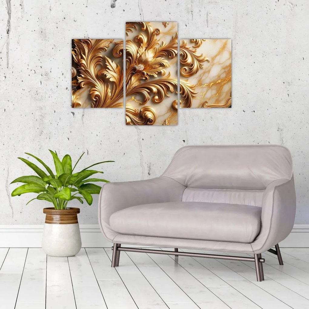 Tablou - Marmură cu auriu (90x60 cm)