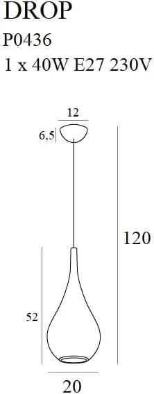 Pendul Drop Auriu Mat -P0436