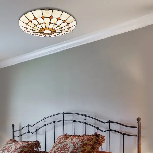 Brilagi - Plafonieră Tiffany DORAN din vitralii, 2xE27/60W/230V