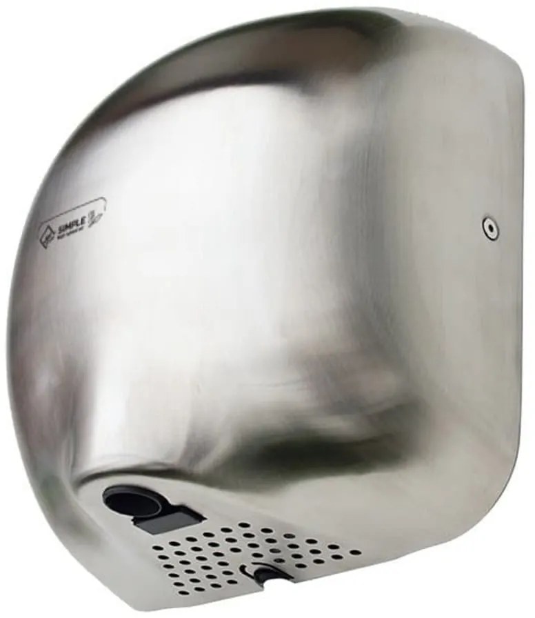 Uscator de maini cu aer cald Simple, inox mat