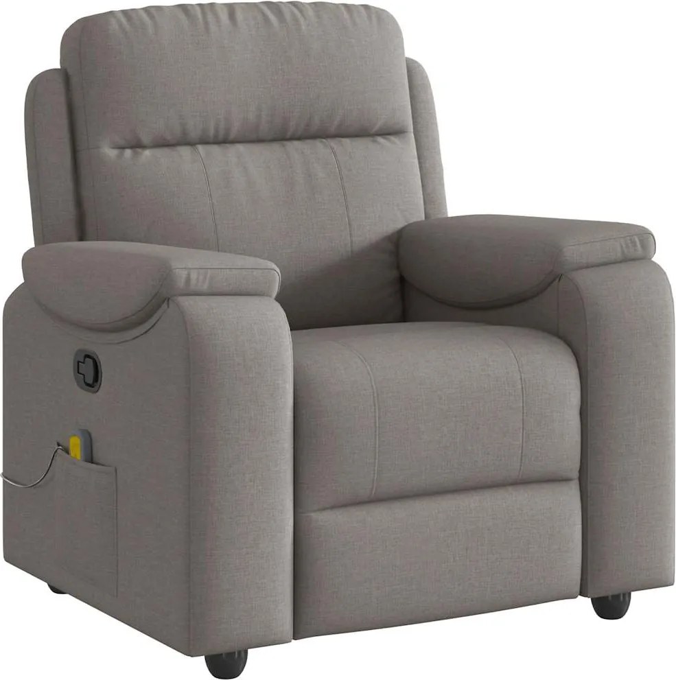 vidaXL Fotoliu de masaj rabatabil, gri taupe, material textil