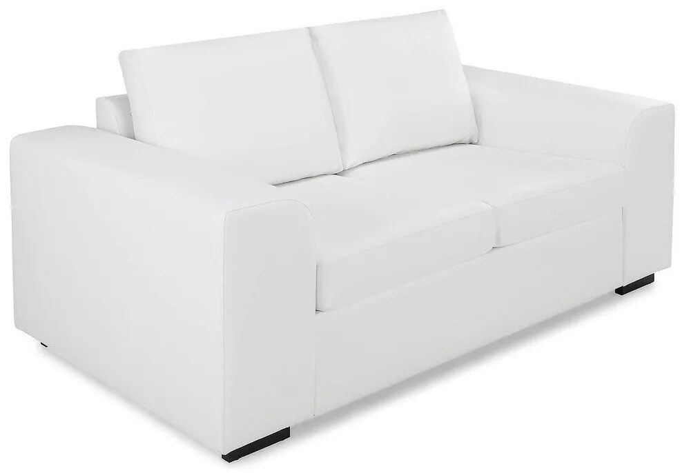 Canapea Scandinavian Choice B115Numărul de locuri: 2, Alb, 172x90x84cm, Piele eco, Picioare: Lemn