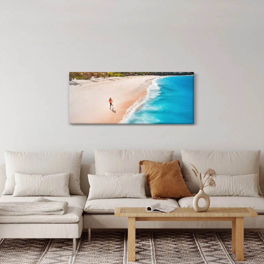 Tablou - Fuga pe plajă (120x50 cm)